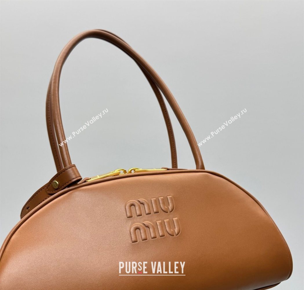 Miu Miu Beau Leather Bowling Bag 5BB193 Cognac Brown 2026 (YY-260120045)