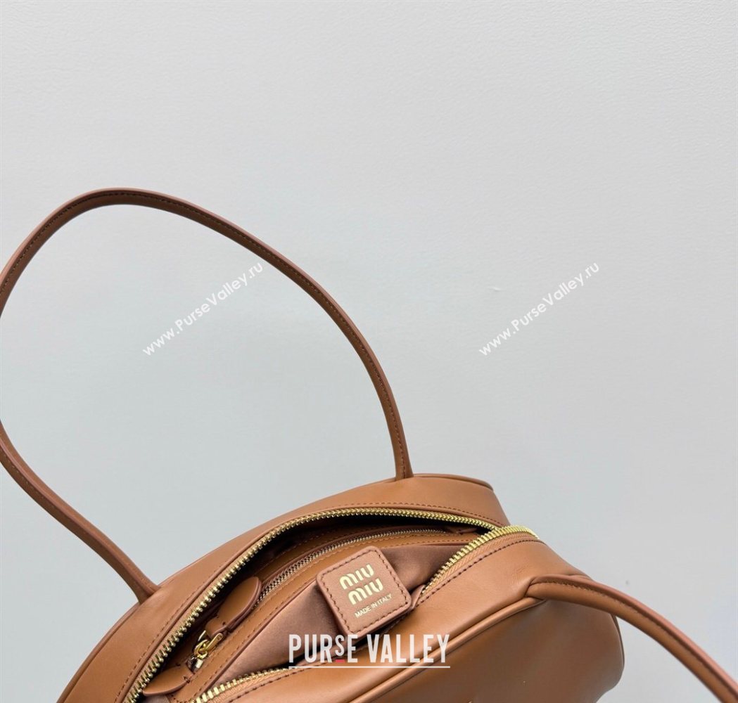 Miu Miu Beau Leather Bowling Bag 5BB193 Cognac Brown 2026 (YY-260120045)