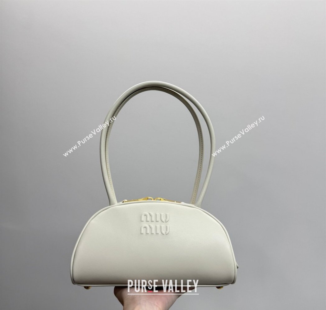 Miu Miu Beau Leather Bowling Bag 5BB192 White 2026 (YY-260120048)