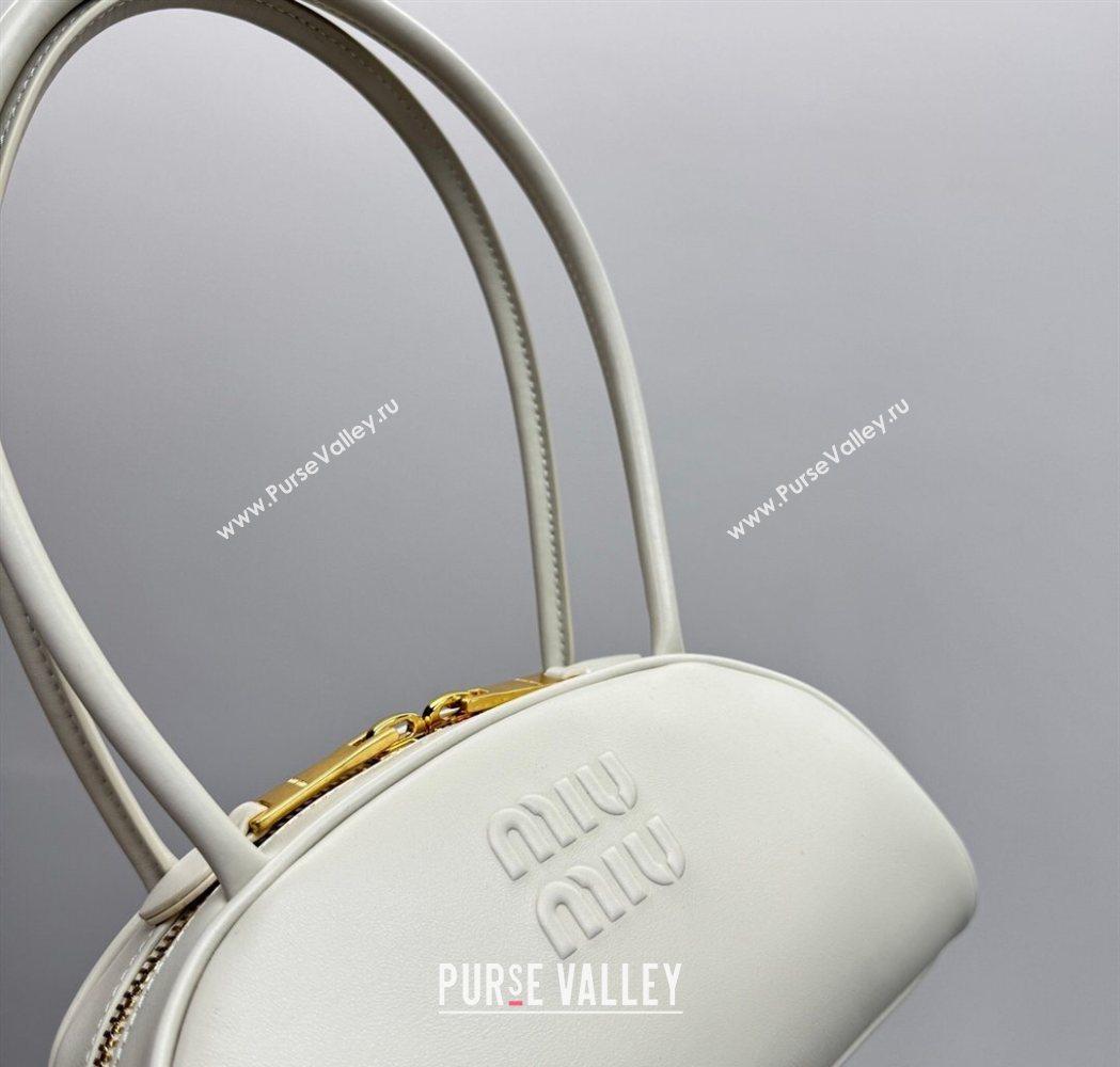 Miu Miu Beau Leather Bowling Bag 5BB192 White 2026 (YY-260120048)
