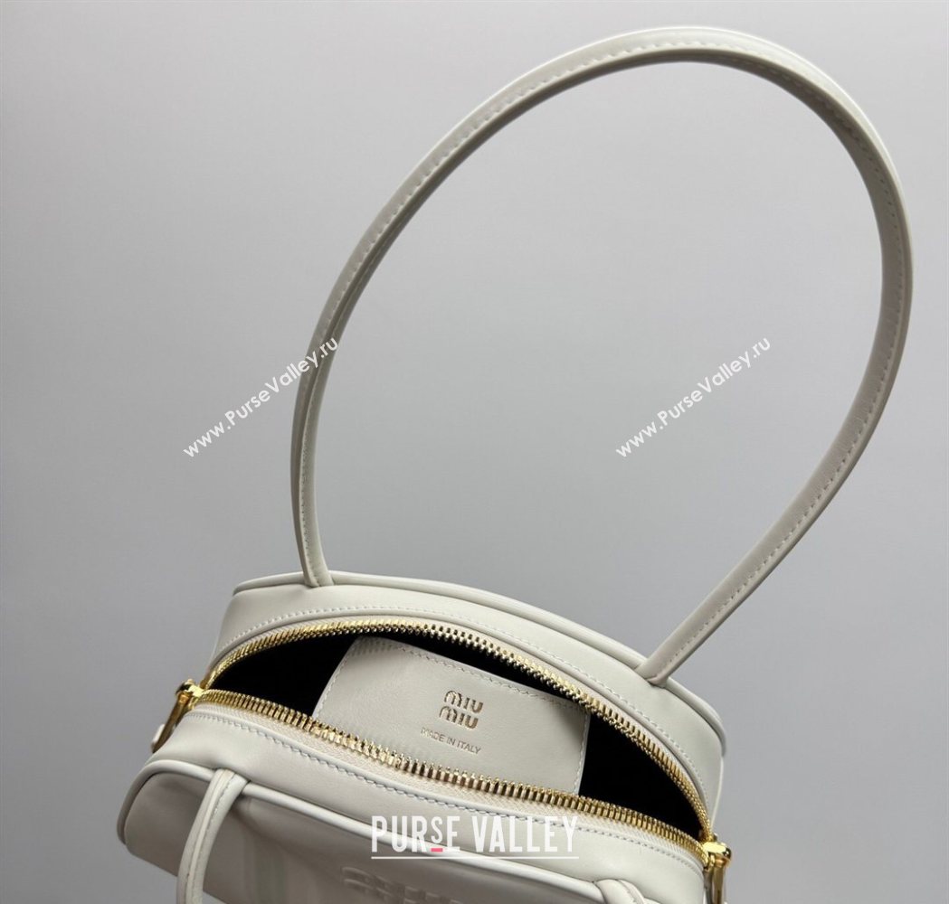 Miu Miu Beau Leather Bowling Bag 5BB192 White 2026 (YY-260120048)