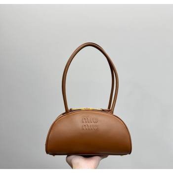 Miu Miu Beau Leather Bowling Bag 5BB192 Cognac Brown 2026 (YY-260120050)