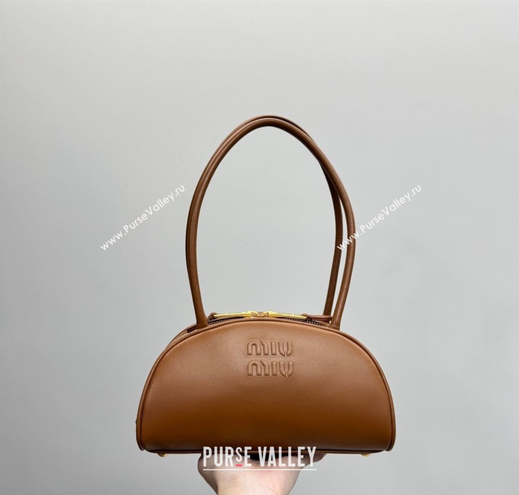 Miu Miu Beau Leather Bowling Bag 5BB192 Cognac Brown 2026 (YY-260120050)