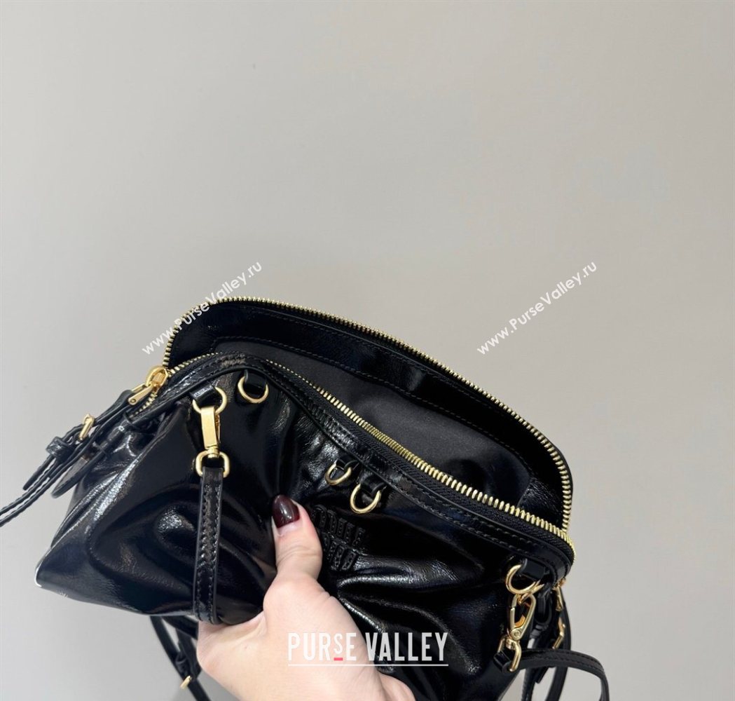 Miu Miu Caprice Leather Clutch Shoulder Bag Black 2025 5BF131 (YY-260120038)