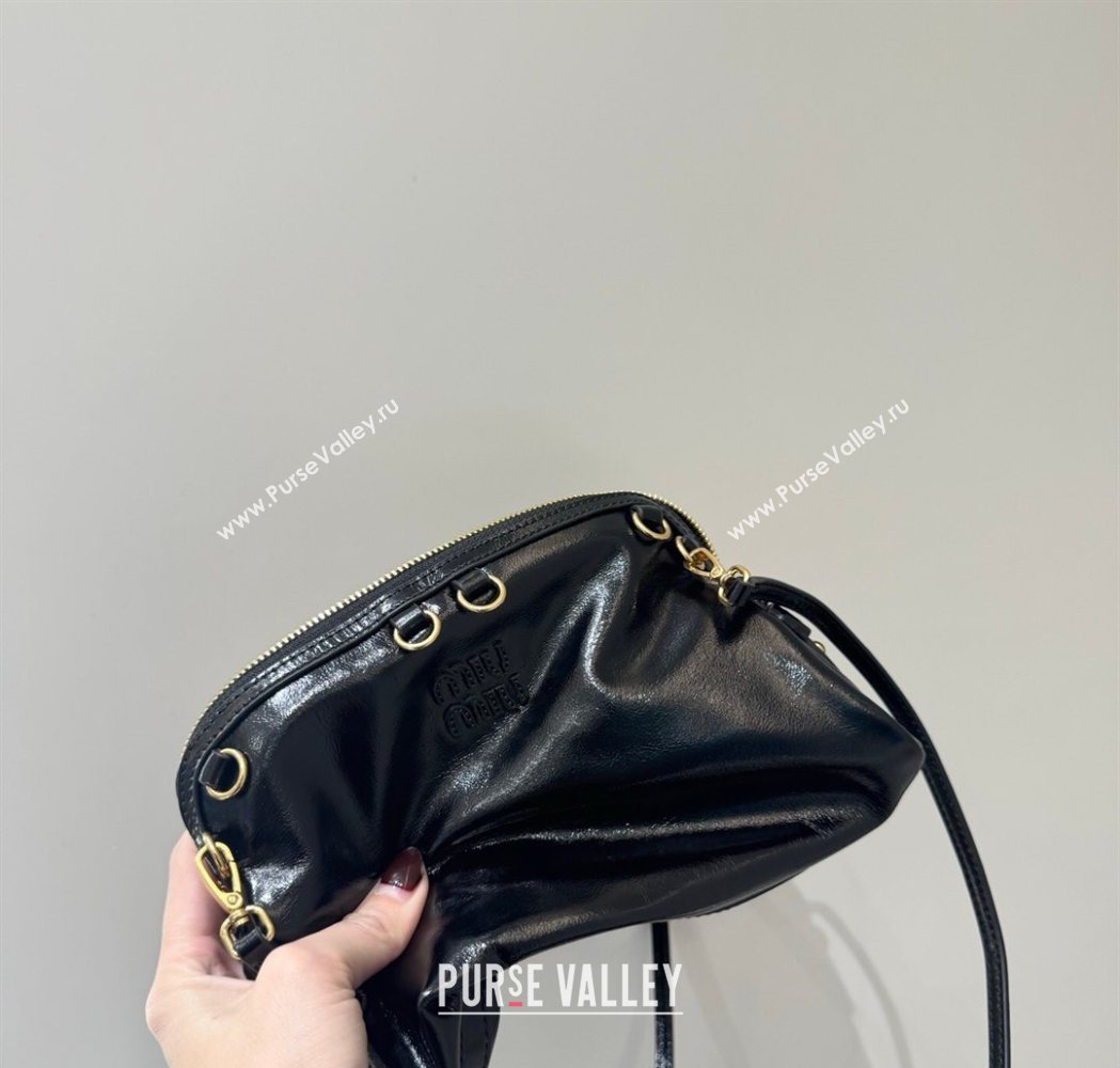 Miu Miu Caprice Leather Clutch Shoulder Bag Black 2025 5BF131 (YY-260120038)