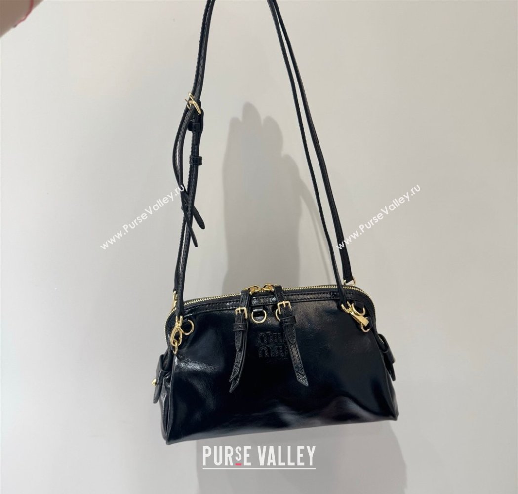 Miu Miu Caprice Leather Clutch Shoulder Bag Black 2025 5BF131 (YY-260120038)