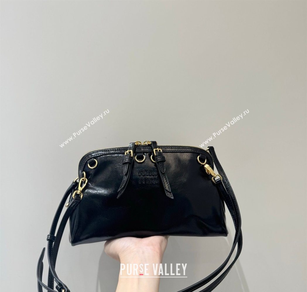 Miu Miu Caprice Leather Clutch Shoulder Bag Black 2025 5BF131 (YY-260120038)