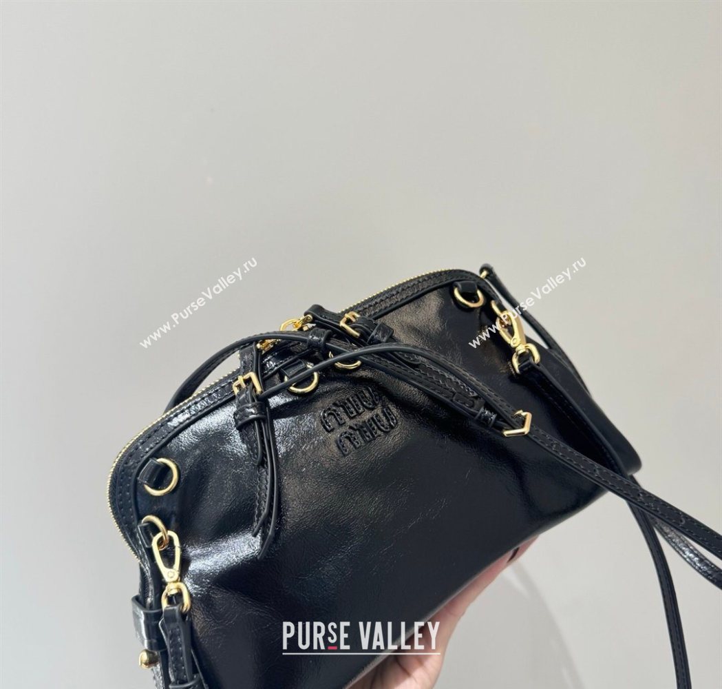 Miu Miu Caprice Leather Clutch Shoulder Bag Black 2025 5BF131 (YY-260120038)