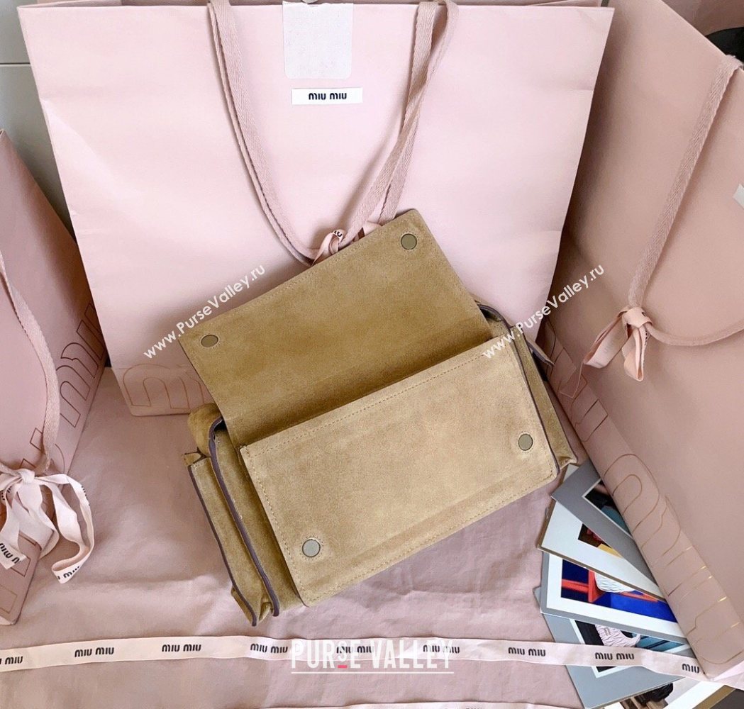 Miu Miu Pocket Suede Shoulder Bag Ecru Beige 2026 5BA175 (JD-260120061)