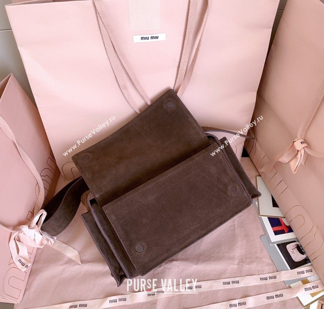 Miu Miu Pocket Suede Shoulder Bag Briarwood Brown 2026 5BA175 (JD-260120062)