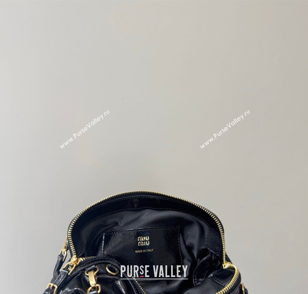Miu Miu Caprice Leather Clutch Shoulder Bag Black 2025 5BF131 (YY-260120038)