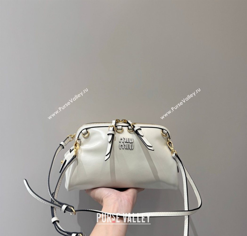 Miu Miu Caprice Leather Clutch Shoulder Bag White 2025 5BF131 (YY-260120040)
