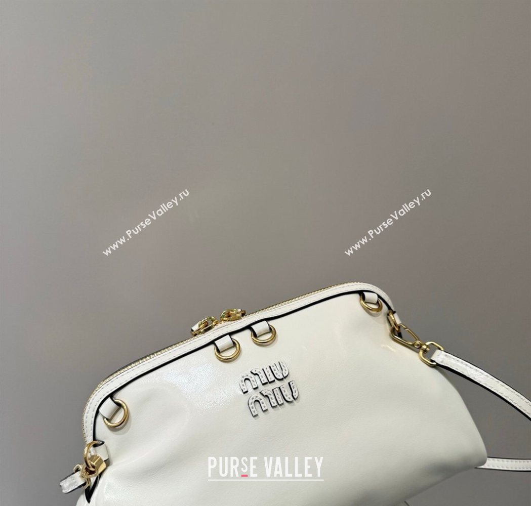 Miu Miu Caprice Leather Clutch Shoulder Bag White 2025 5BF131 (YY-260120040)