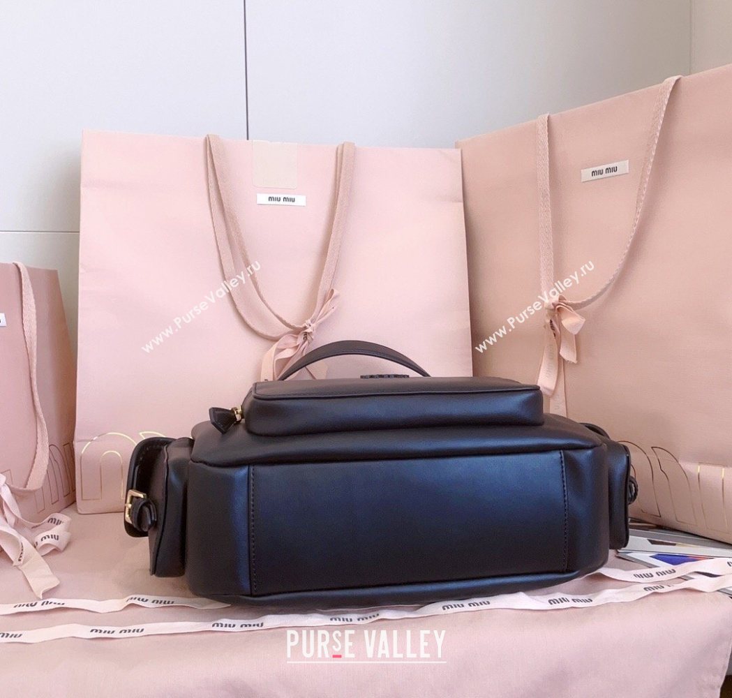 Miu Miu Pocket nappa leather hobo bag Black 2026 5BC189 (JD-260120058)