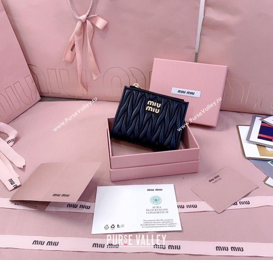 Miu Miu Matelasse Nappa Leather Pocket Wallet Black 2026 5MV017 (JD-260120064)