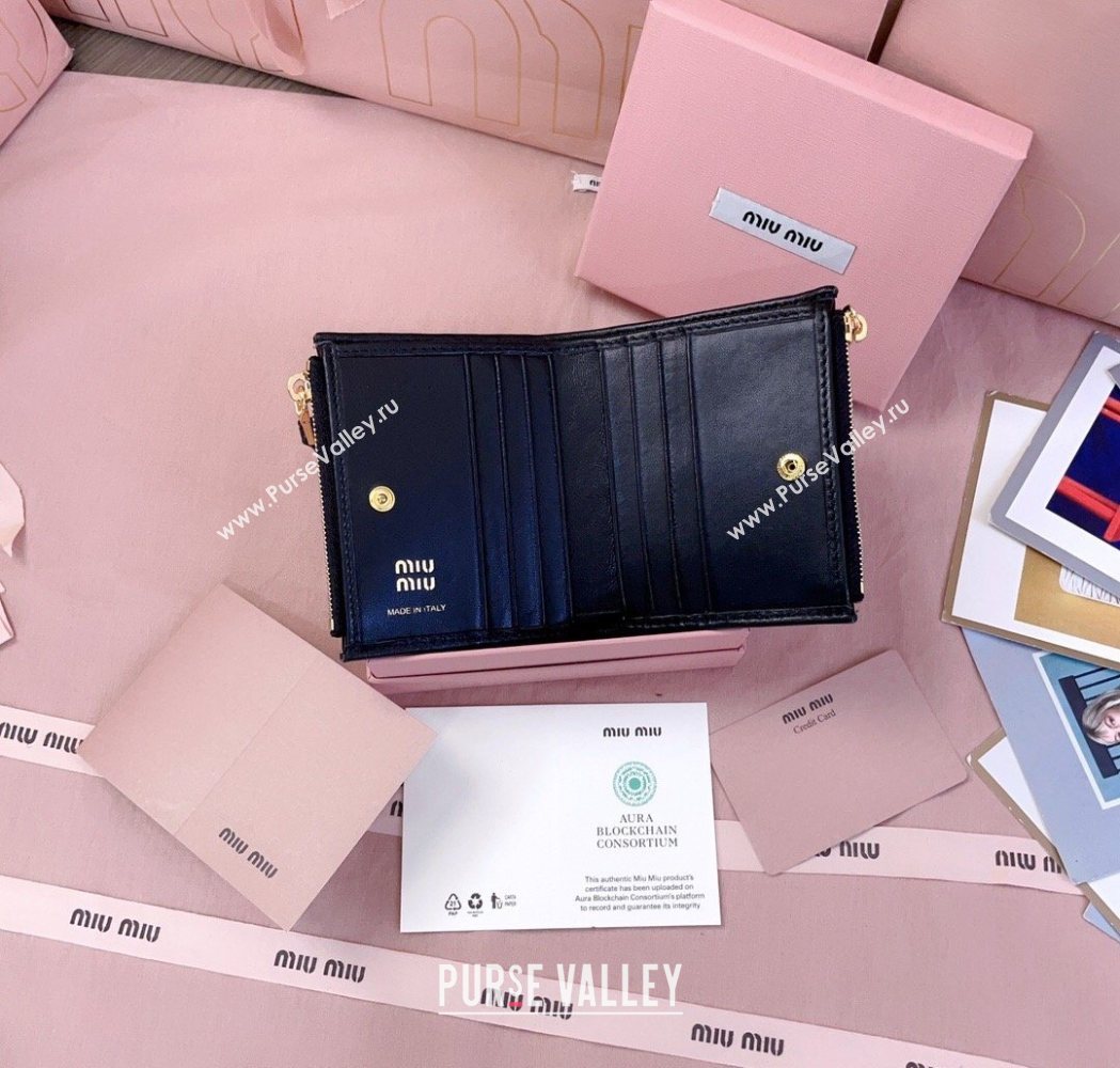 Miu Miu Matelasse Nappa Leather Pocket Wallet Black 2026 5MV017 (JD-260120064)