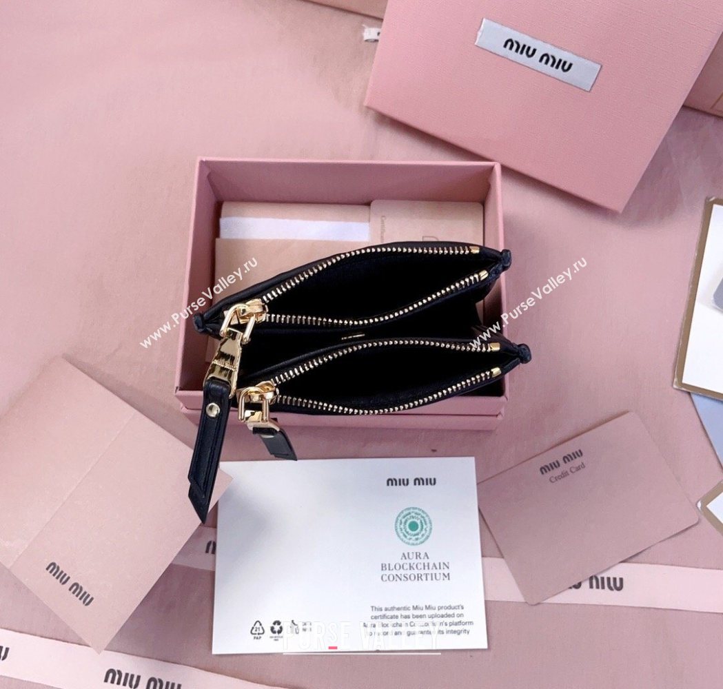 Miu Miu Matelasse Nappa Leather Pocket Wallet Black 2026 5MV017 (JD-260120064)