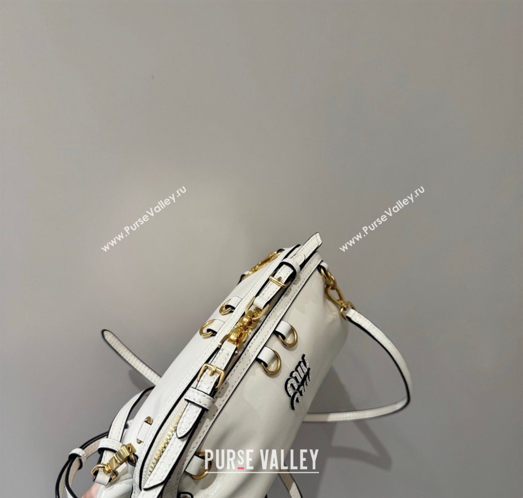 Miu Miu Caprice Leather Clutch Shoulder Bag White 2025 5BF131 (YY-260120040)