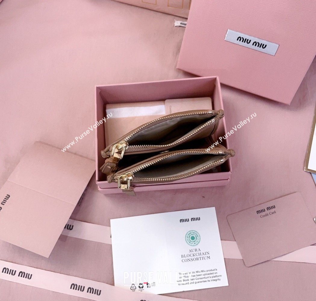 Miu Miu Matelasse Nappa Leather Pocket Wallet Brown 2026 5MV017 (JD-260120066)