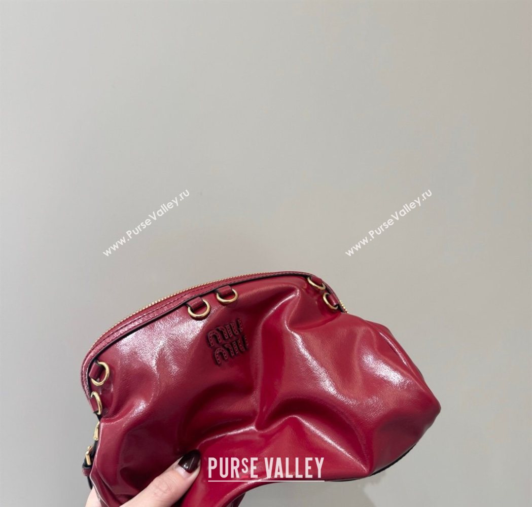 Miu Miu Caprice Leather Clutch Shoulder Bag Ruby Red 2025 5BF131 (YY-260120041)