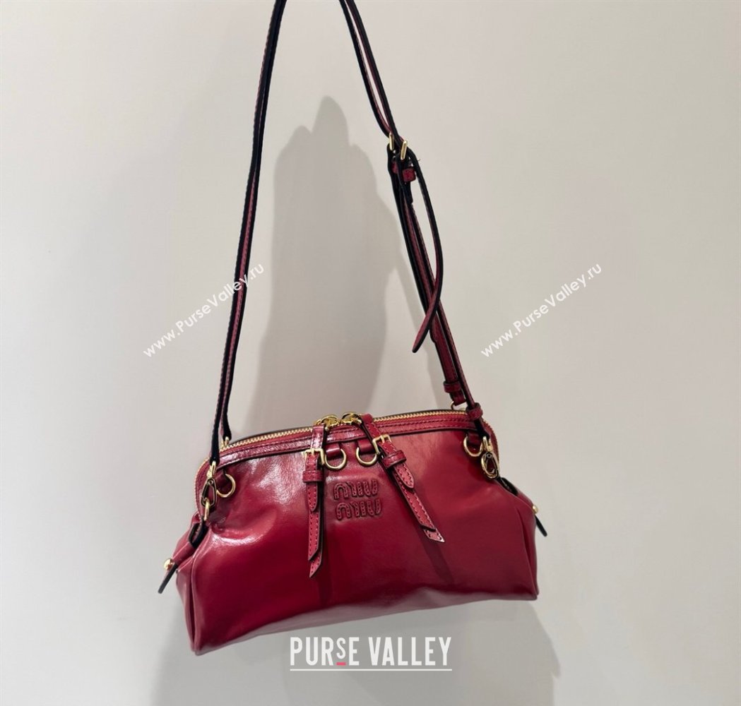Miu Miu Caprice Leather Clutch Shoulder Bag Ruby Red 2025 5BF131 (YY-260120041)