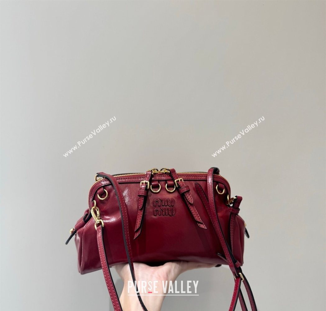 Miu Miu Caprice Leather Clutch Shoulder Bag Ruby Red 2025 5BF131 (YY-260120041)