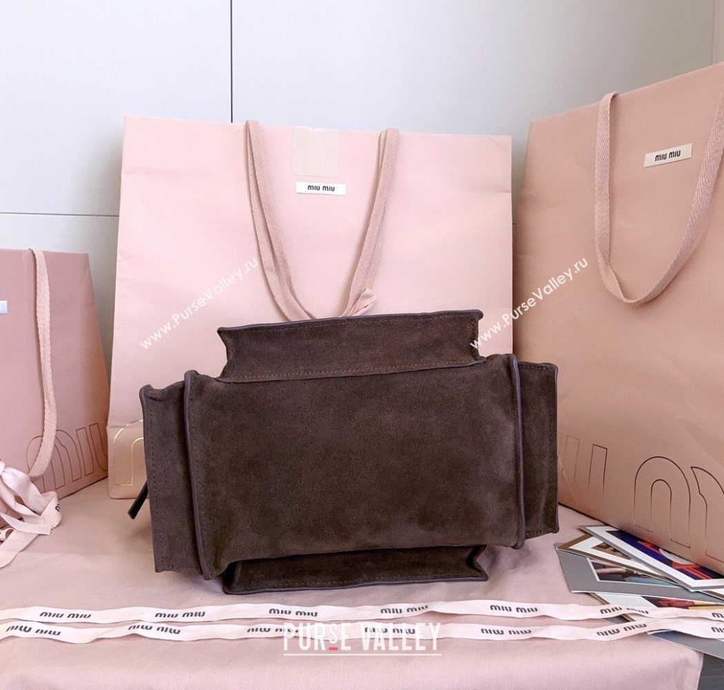 Miu Miu Pocket Suede Messenger Bag Briarwood Brown 2026 5BA175 (JD-260120063)