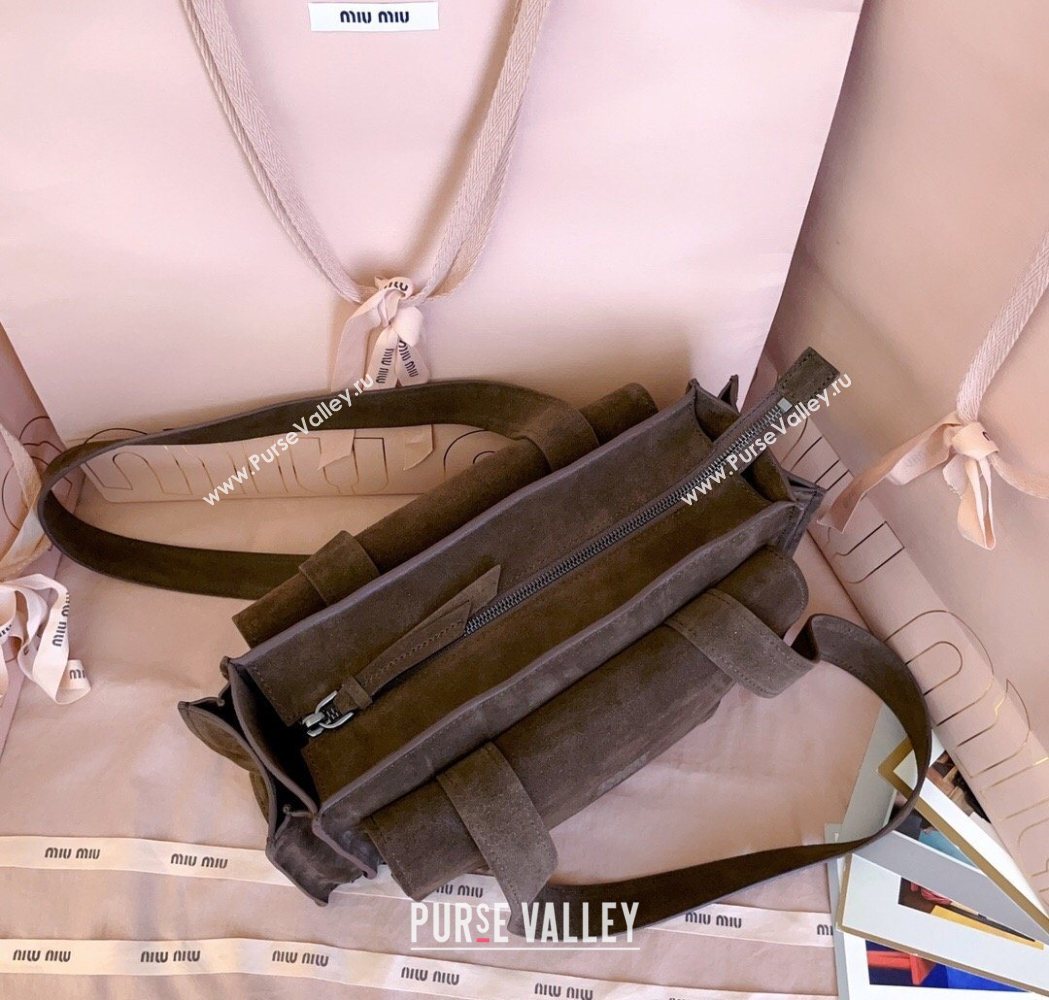Miu Miu Pocket Suede Shoulder Bag Briarwood Brown 2026 5BA178 (JD-260120059)