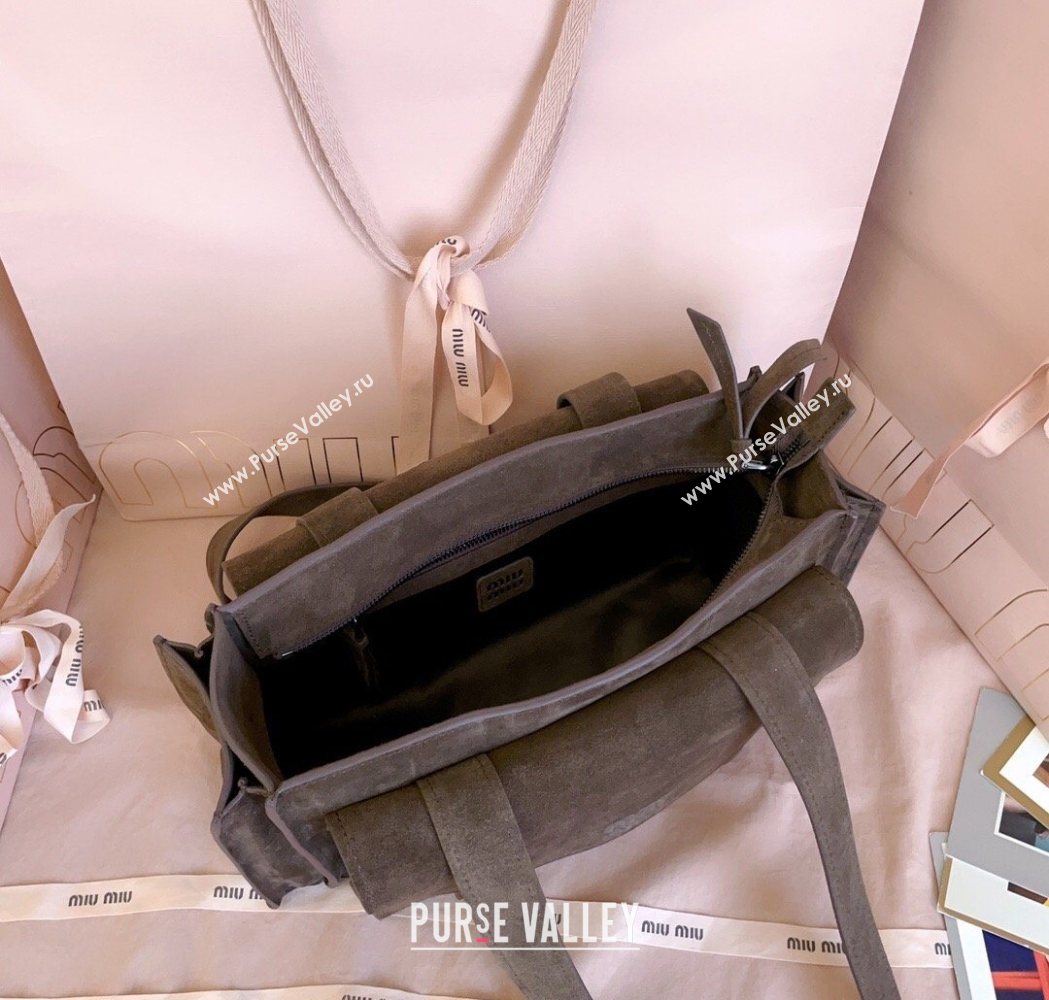 Miu Miu Pocket Suede Shoulder Bag Briarwood Brown 2026 5BA178 (JD-260120059)