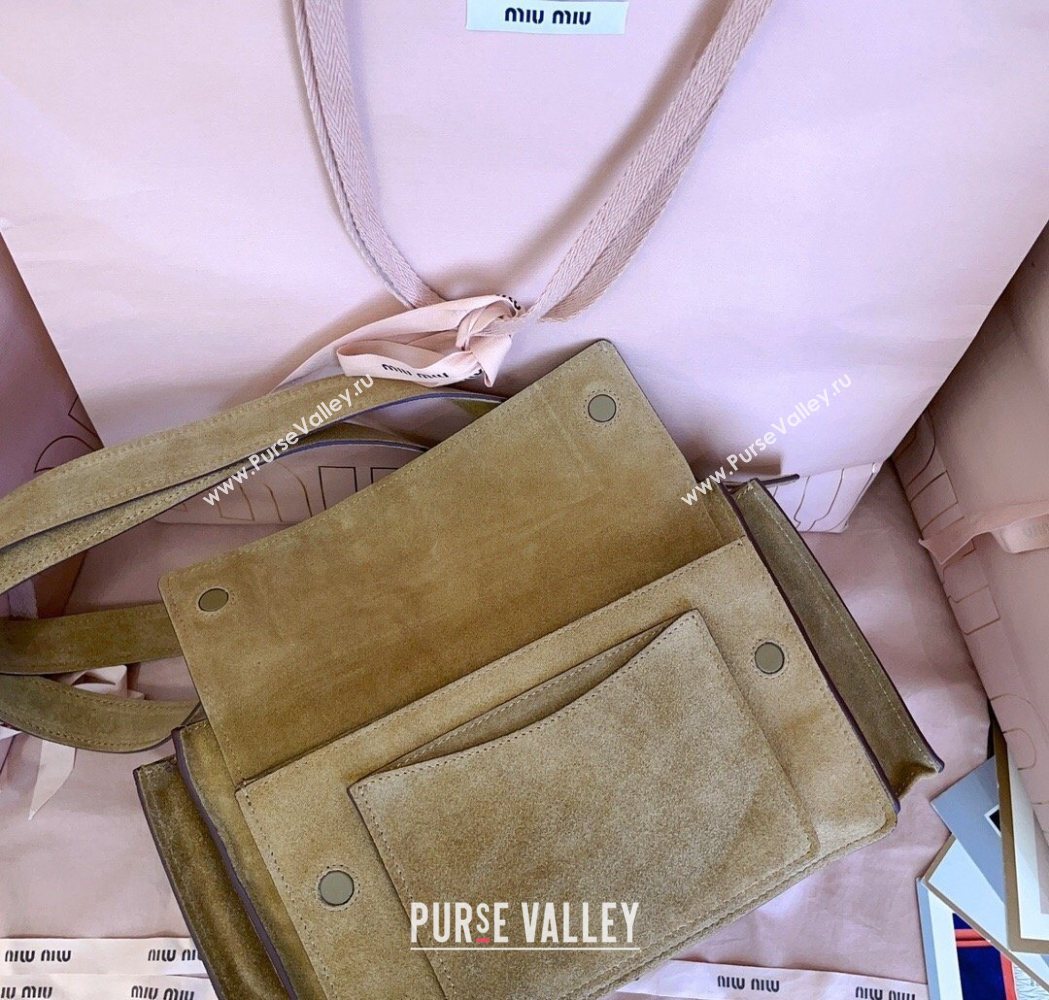 Miu Miu Pocket Suede Shoulder Bag Ecru Beige 2026 5BA178 (JD-260120060)