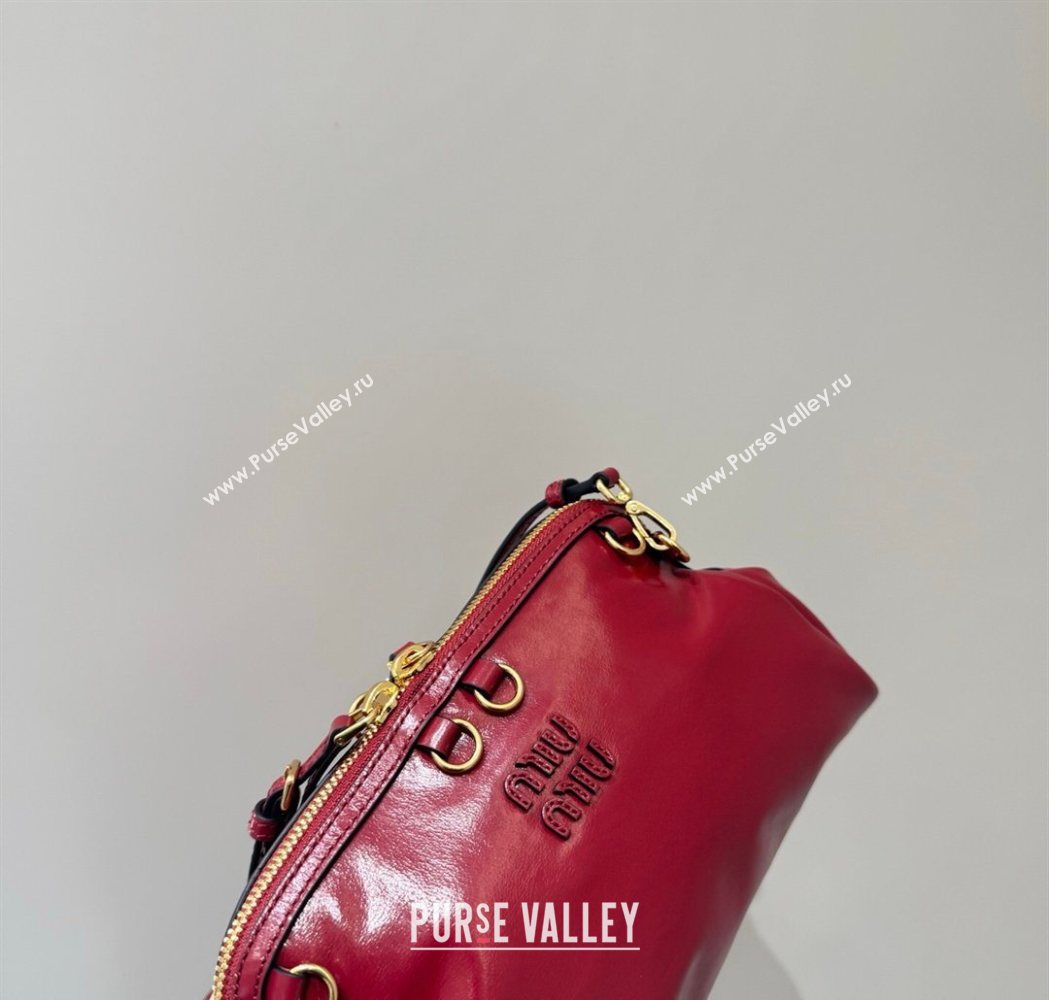 Miu Miu Caprice Leather Clutch Shoulder Bag Ruby Red 2025 5BF131 (YY-260120041)
