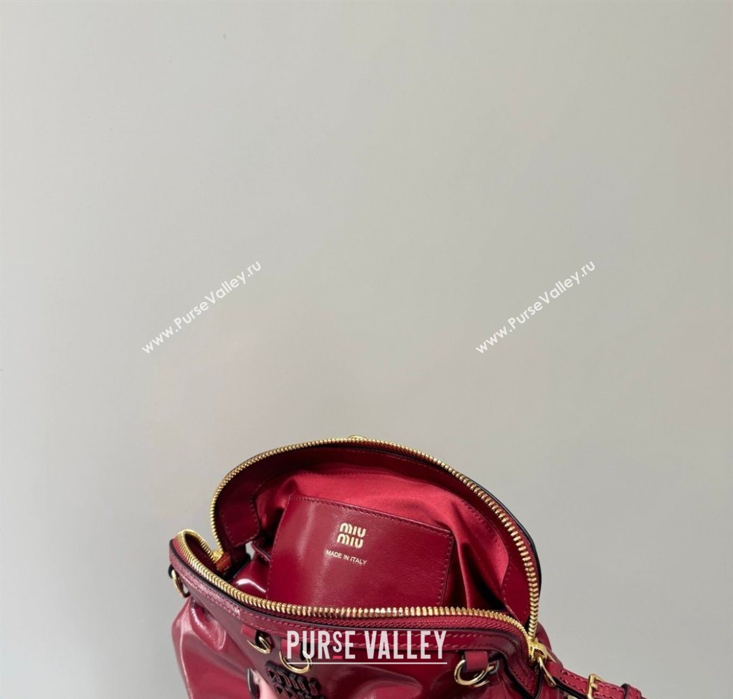 Miu Miu Caprice Leather Clutch Shoulder Bag Ruby Red 2025 5BF131 (YY-260120041)