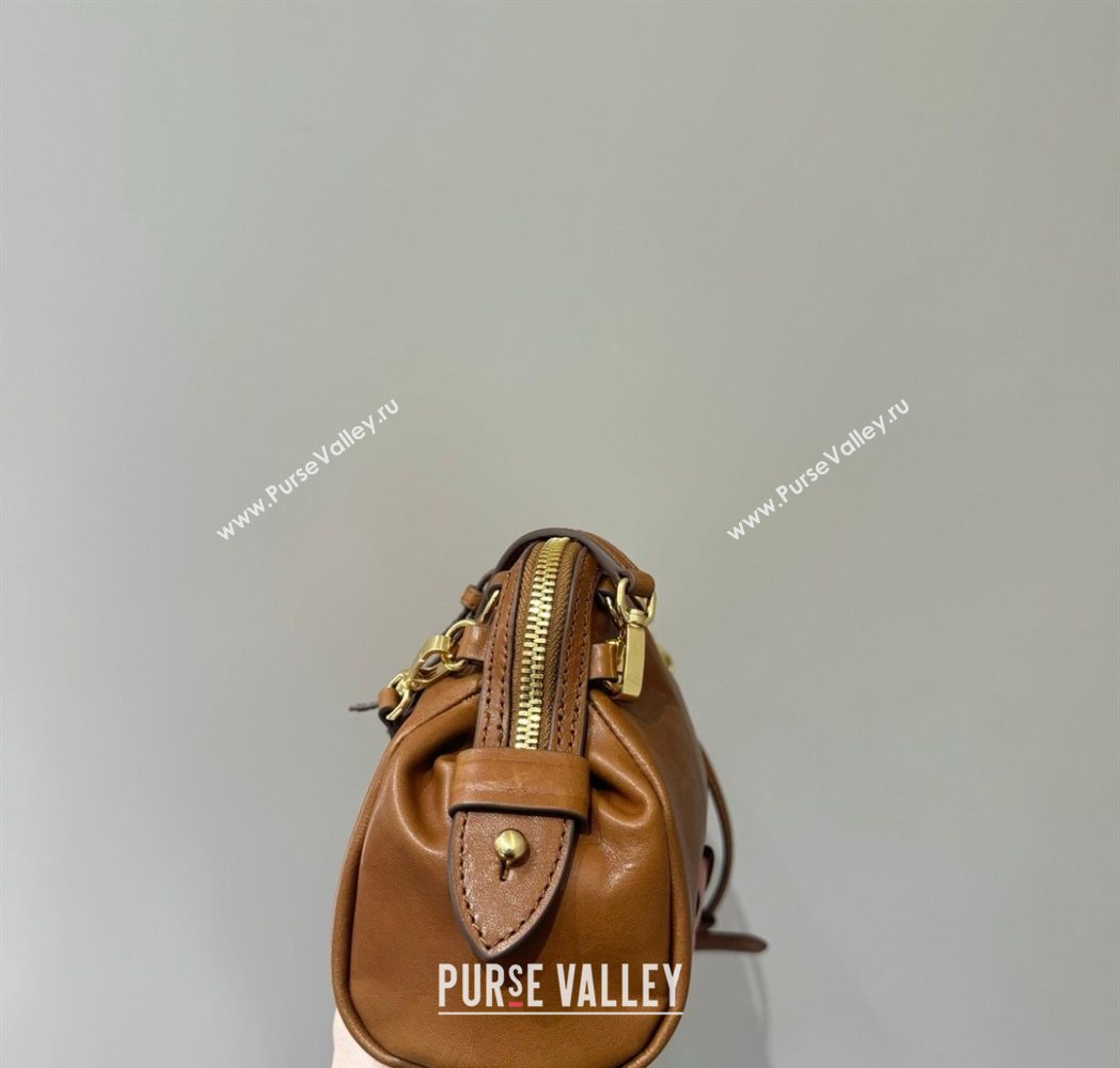 Miu Miu Caprice Leather Clutch Shoulder Bag Cognac Brown 2025 5BF131 (YY-260120039)