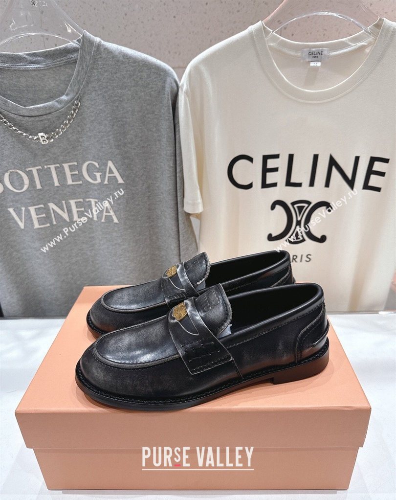 Miu Miu Calf Leather Penny Loafers Black 2026 5D773D (MD-260227083)