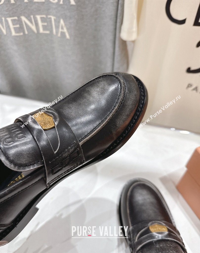 Miu Miu Calf Leather Penny Loafers Black 2026 5D773D (MD-260227083)