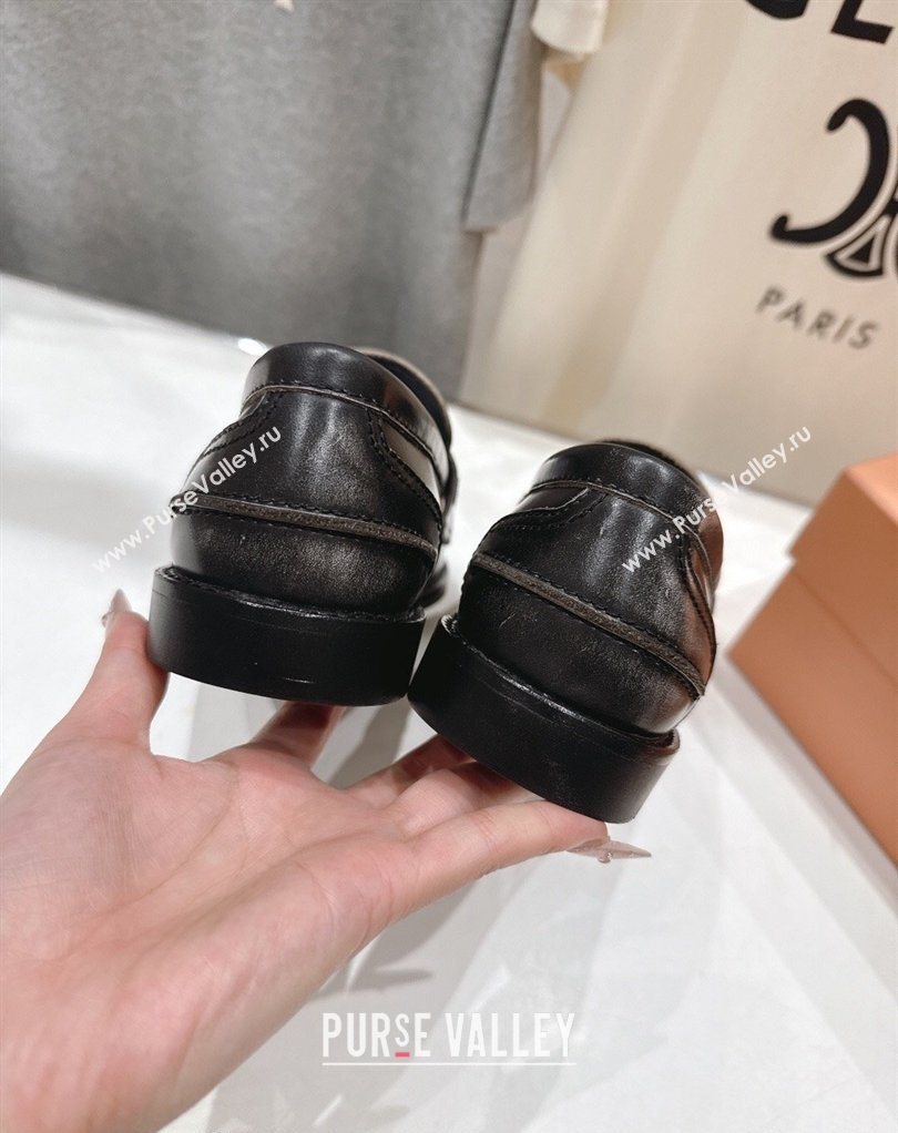 Miu Miu Calf Leather Penny Loafers Black 2026 5D773D (MD-260227083)