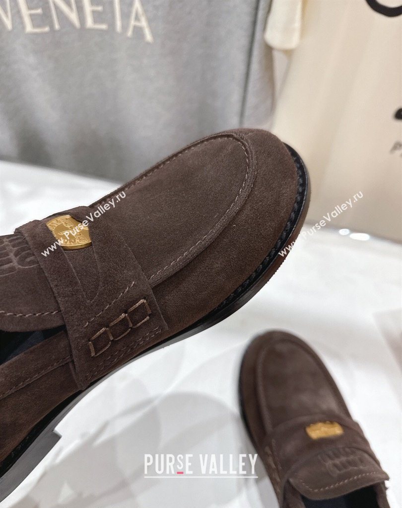 Miu Miu Suede Penny Loafers Dark Brown 2026 5D773D (MD-260227087)