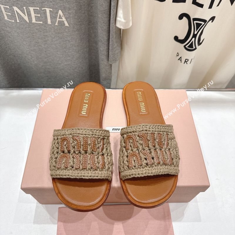 Miu Miu Knit Flat Slides Sandal Grey 2026 MM022701 (MD-260227061)