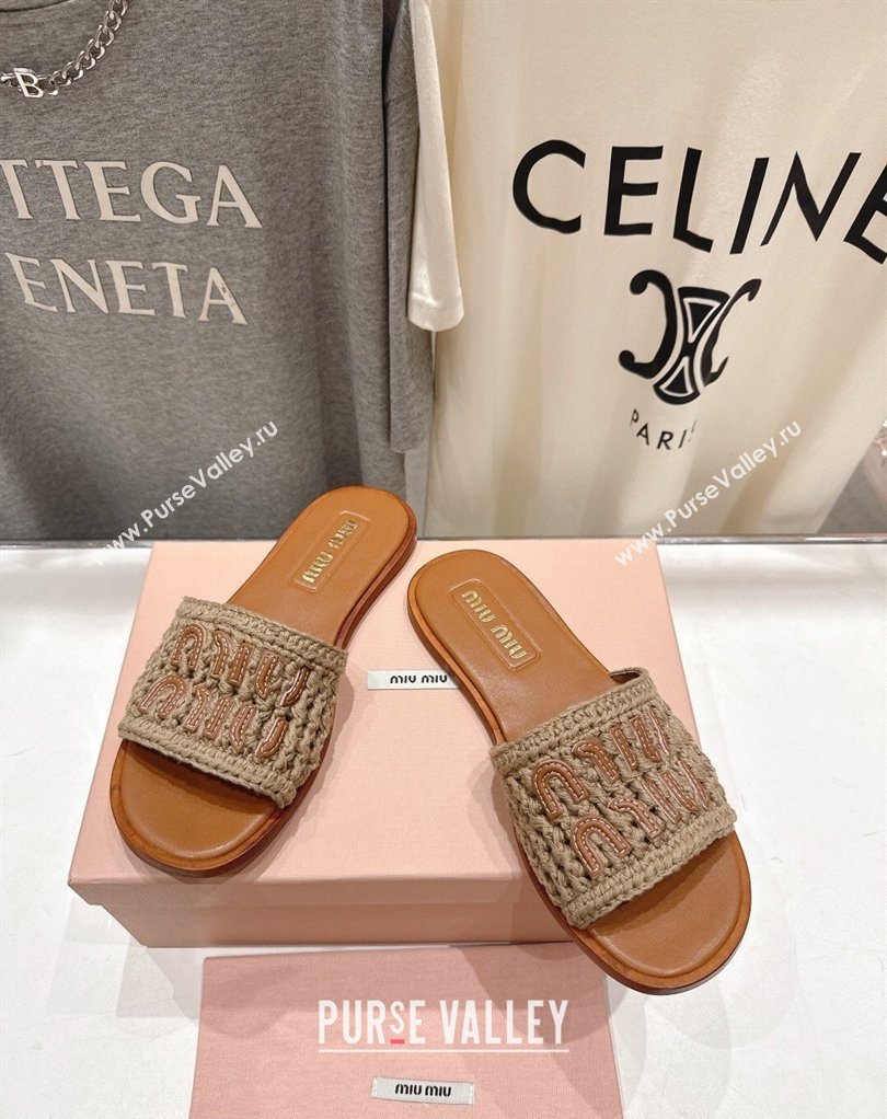 Miu Miu Knit Flat Slides Sandal Grey 2026 MM022701 (MD-260227061)