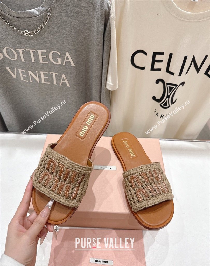 Miu Miu Knit Flat Slides Sandal Grey 2026 MM022701 (MD-260227061)