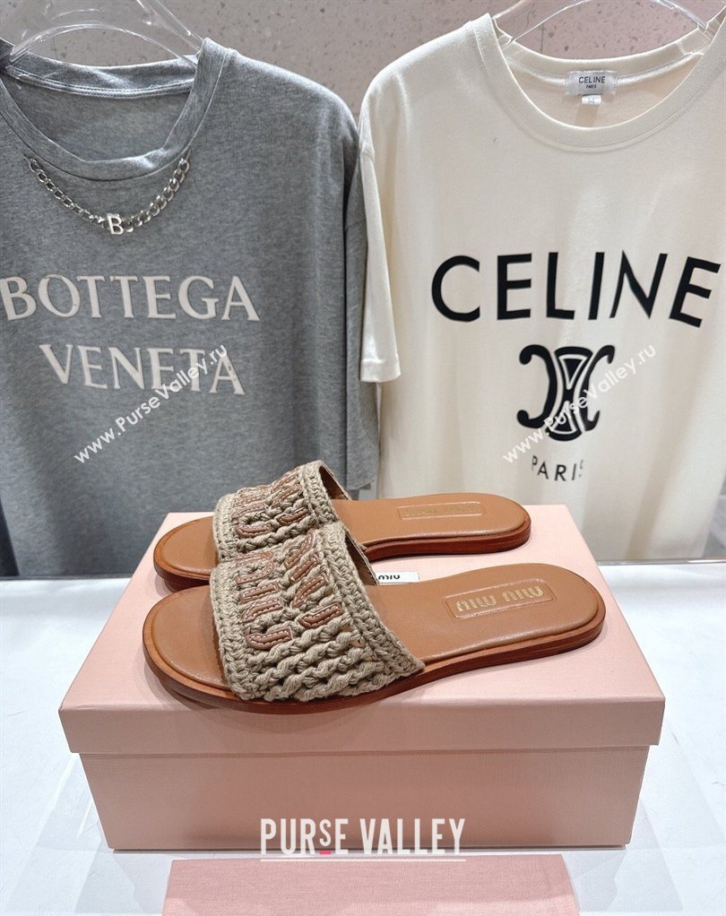 Miu Miu Knit Flat Slides Sandal Grey 2026 MM022701 (MD-260227061)