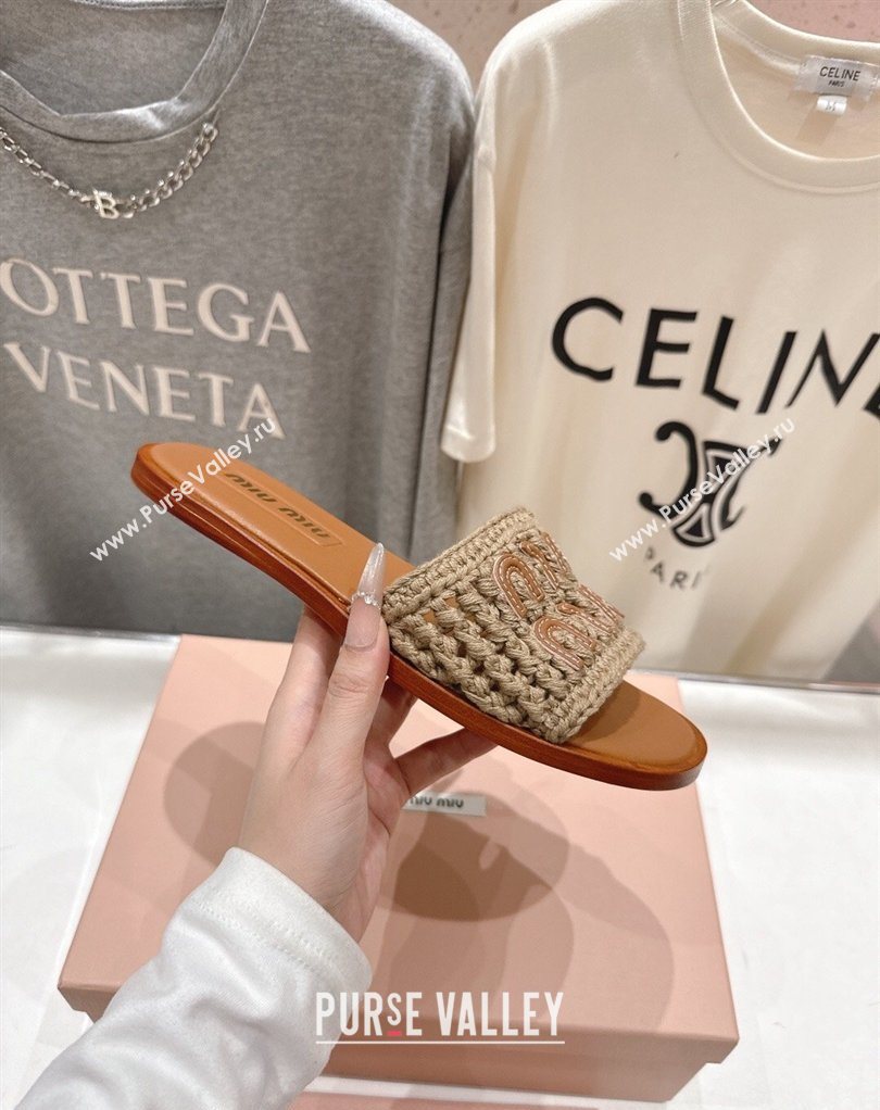 Miu Miu Knit Flat Slides Sandal Grey 2026 MM022701 (MD-260227061)