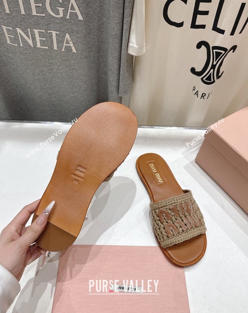 Miu Miu Knit Flat Slides Sandal Grey 2026 MM022701 (MD-260227061)