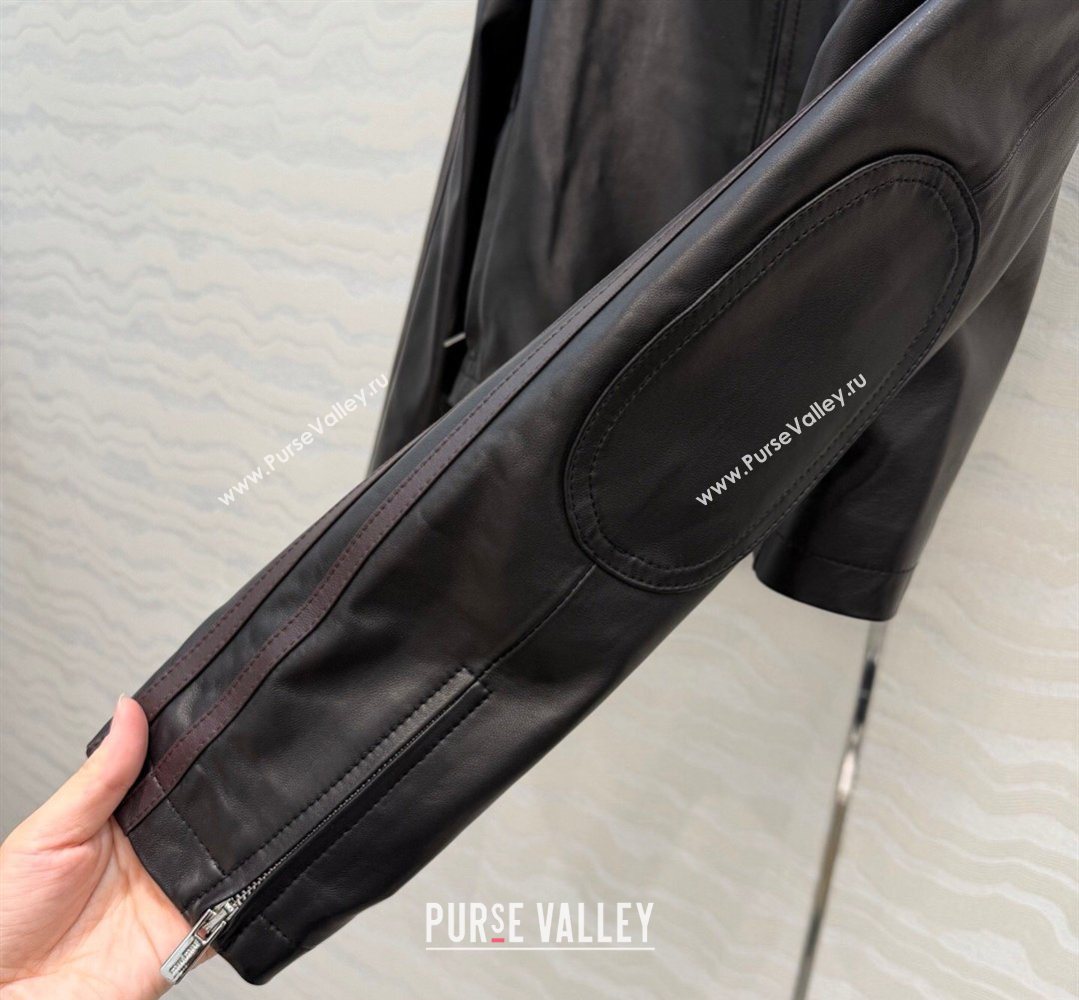 Miu Miu Lambskin Leather Jacket Black 2026 MM032309 (QI-260323022)