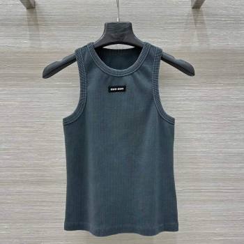 Miu Miu Cotton Knit Vest Blue 2026 MM032318 (QI-260323048)
