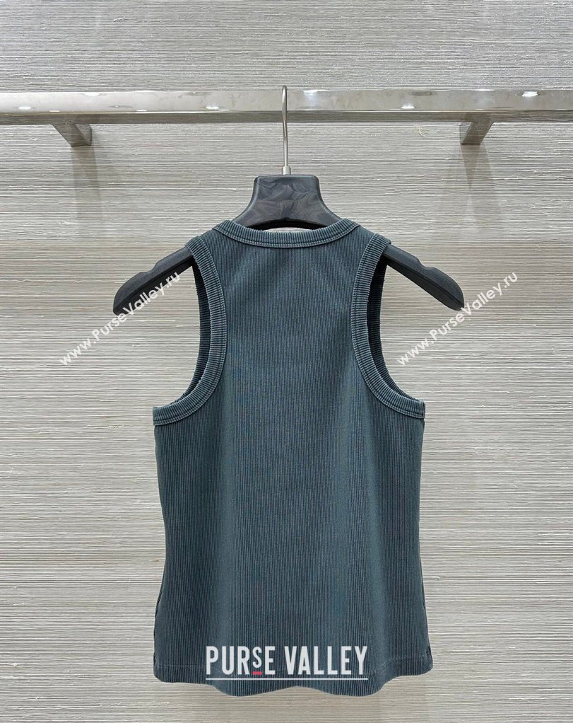 Miu Miu Cotton Knit Vest Blue 2026 MM032318 (QI-260323048)