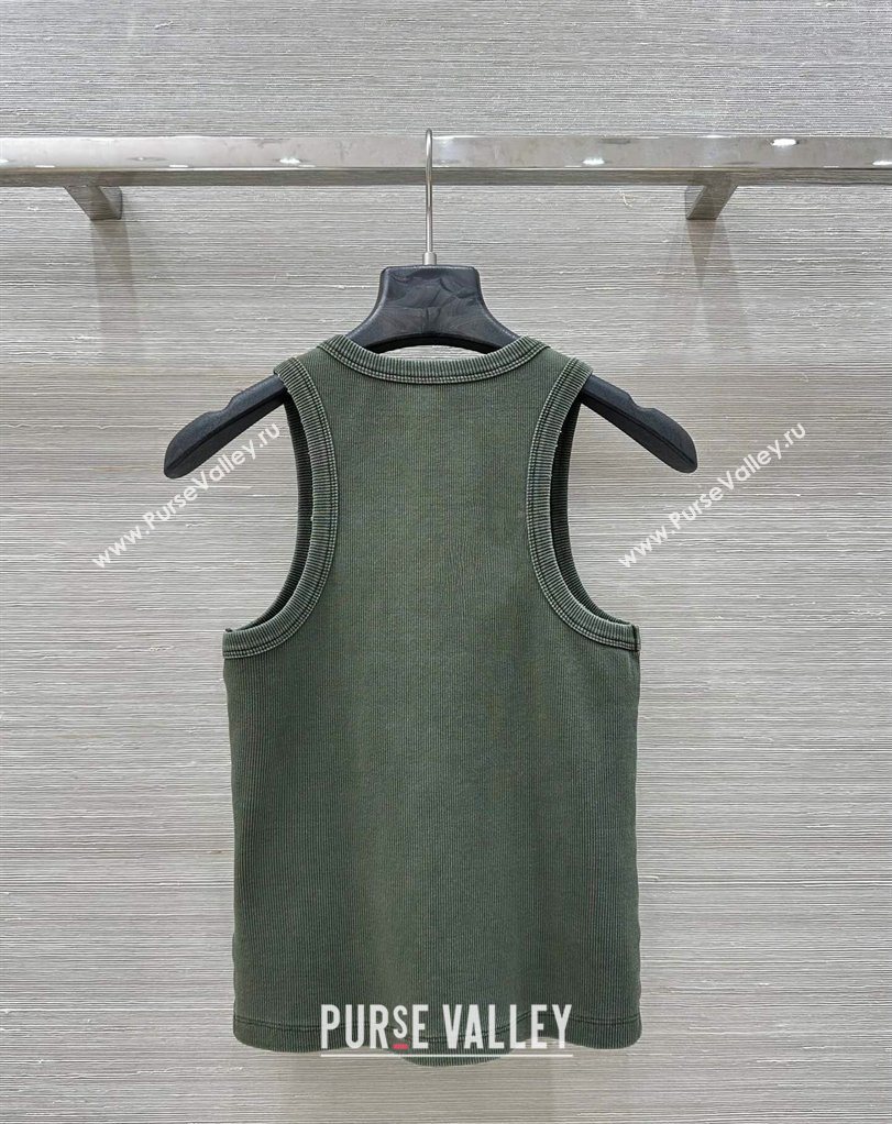 Miu Miu Cotton Knit Vest Green 2026 MM032318 (QI-260323049)