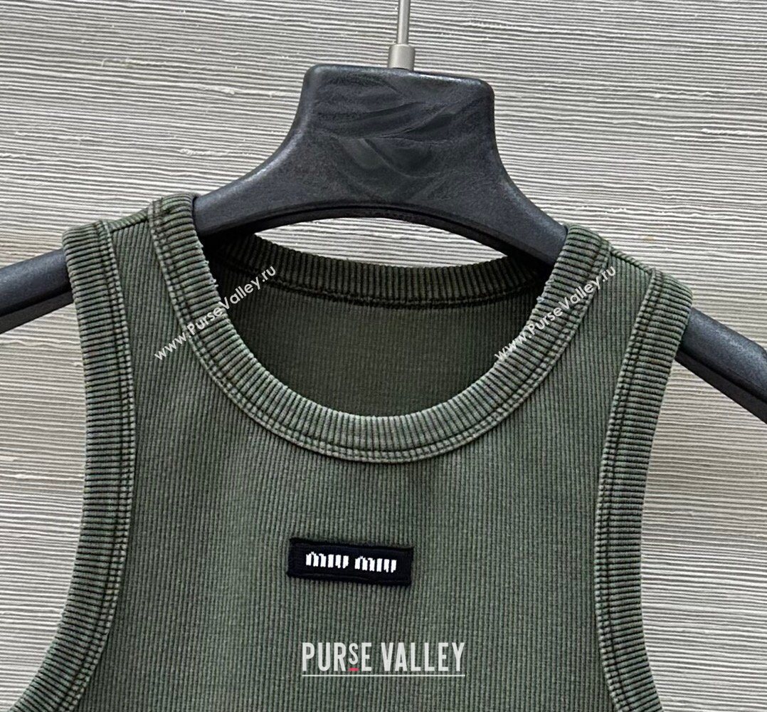 Miu Miu Cotton Knit Vest Green 2026 MM032318 (QI-260323049)