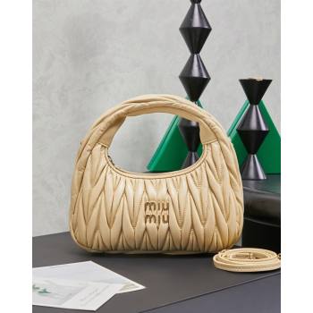 Miu Miu Wander Matelasse Nappa Leather Hobo Mini bag 5BC125 Calendula Yellow 2026 0407 (MHUI-260407036)