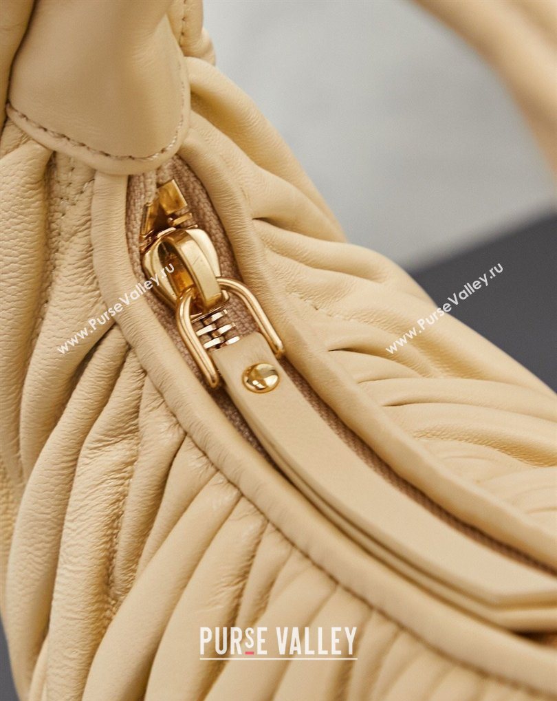 Miu Miu Wander Matelasse Nappa Leather Hobo Mini bag 5BC125 Calendula Yellow 2026 0407 (MHUI-260407036)